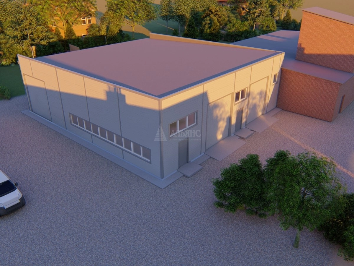 3D визуализация Гаражный бокс из сэндвич панелей - фото 3