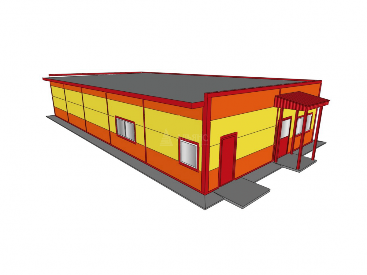 3D визуализация Магазин из сэндвич-панелей - фото 10