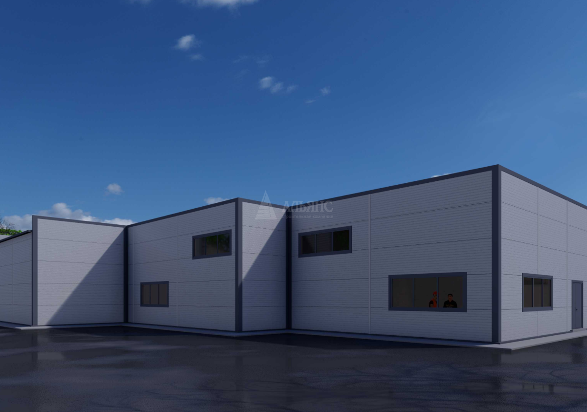 3D визуализация Склад из сэндвич-панелей - фото 2
