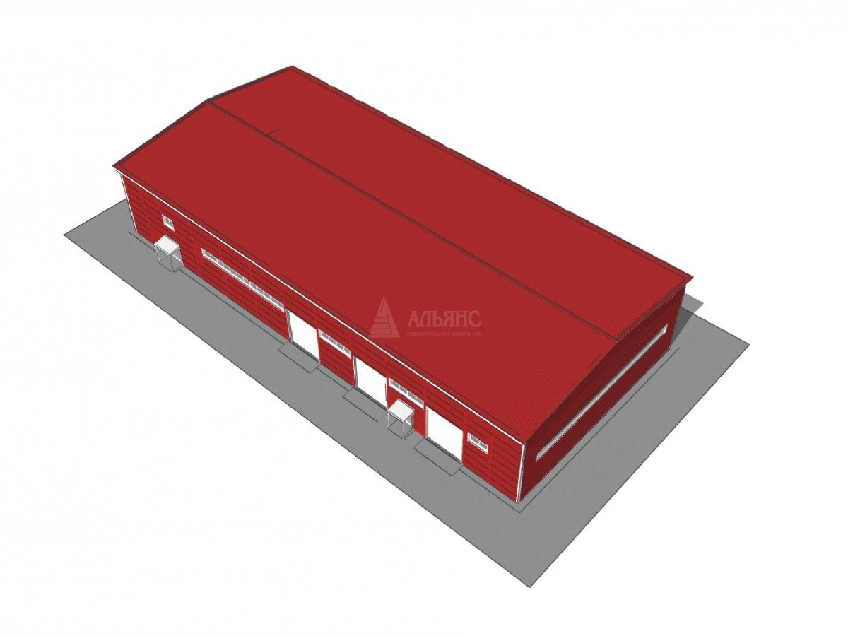 3D визуализация Производственное здание из сэндвич-панелей - фото 11